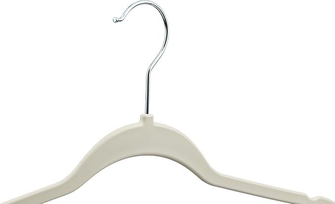 DEILSY™ Ivory Hangers 50 Pack - Non Velvet Slim Hangers - Durable Hanger Space Saver for Closet Organization, Shirts, Dresses, Jackets, Pants, Adult Clothes Storage Solution