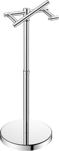 Toilet Paper Holder Stand Adjustable, Freestanding Tissue Roll Holder for Bathroom, Pivoting Design, Durable SUS 304 Stainless Steel and Weighted Base Toilet Paper Stand, Storage (Chrome)