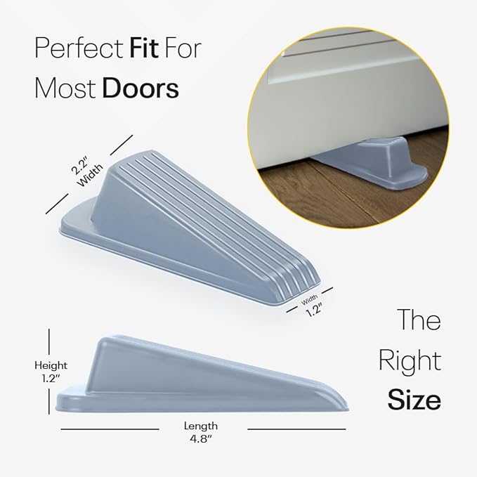 Door Stoppers for Bottom of Door – Rubber Door Stopper Wedge – Pack of 4 – Door Stop – Door Stoppers – Doorstop – Door Wedge – Doorstops for Inside Door – Ideal for Homes, Schools, Offices, Workshops