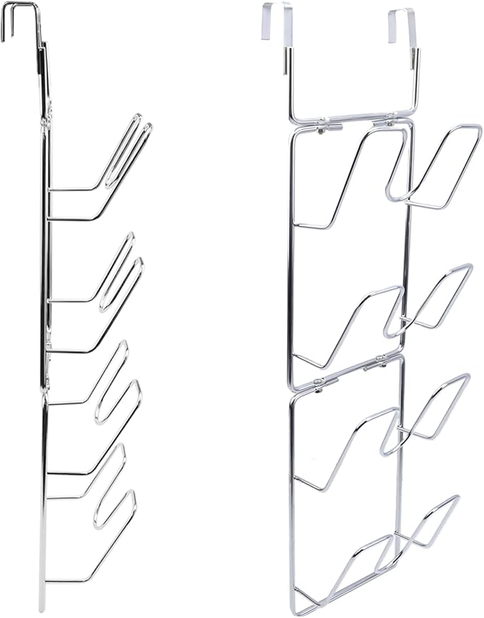 4 Tier Lid Organizer - No Drilling Wall Mounted Pot Cover Rack - Stainless Steel Lid Holder for Kitchen Cabinet
