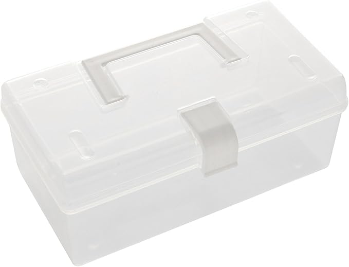 BOENLU Transparent Storage Box, Clear Plastic Container with Handle and Latches for Home and Office Organization