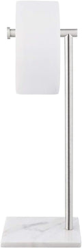 KES Natural Marble Toilet Paper Holder Stand Bathroom Tissue Roll Holder Freestanding SUS304 Stainless Steel Brushed Finish, BPH285S1-2