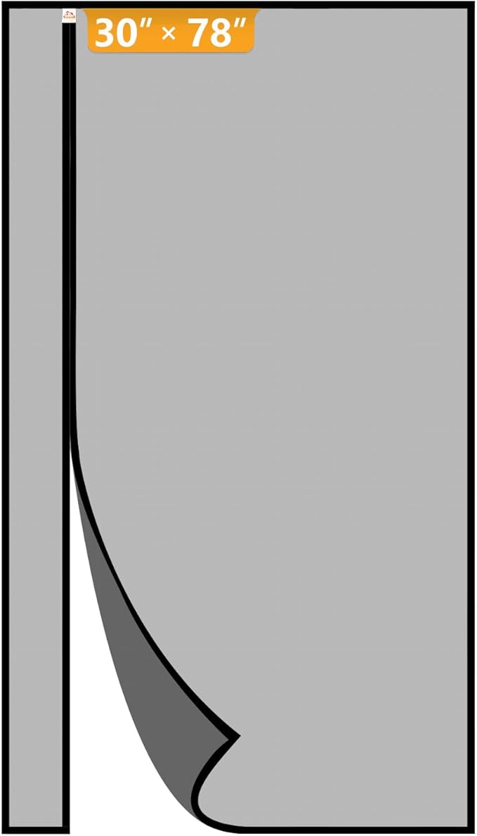 Yotache Reversible Left/Right Opening Magnetic Screen Door Fit Doors 30x78 Inch, Screen Size 32"x79" Anti-Tearing Screen Net with Strong Magnets for Front/Back Patio Door, Black