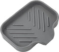 MicoYang Silicone Bathroom Soap Dishes with Drain Spout-Bathroom and Kitchen Sink Organizer,Sponge Holder,Dish Soap Tray,Perfect for Dispenser,Scrubber,Bottle,Cup on Sink or Counter-Grey 4.9"×3.2"