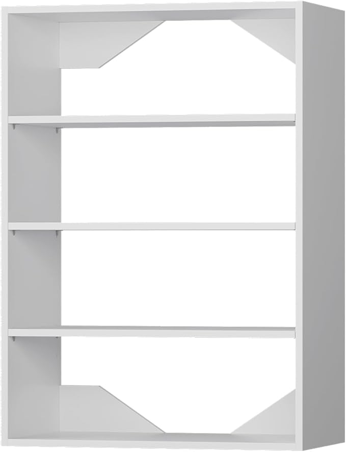 Short Tower Closet Unit, Modular Closet System, Wood Closet System Organizer with Storage for Walk In Closets, Clothing Rack Wardrobe Closet for Hanging Clothes, Bedroom, White, 25.5"W