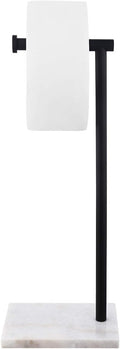 KES Black Toilet Paper Holder Stand Bathroom Tissue Roll Holder with Marble Base Freestanding SUS304 Stainless Steel Matte Black Finish, BPH285S1-BK