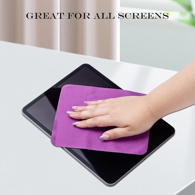 PERFECTSIGHT Microfiber Cleaning Cloth | Eyeglass Lens Cleaner [6 Pack, 5.7x6.7 Inch] Glasses, Phone, Camera, Computer Screen Cleaning | Safe for All Coated Lenses (Purple)