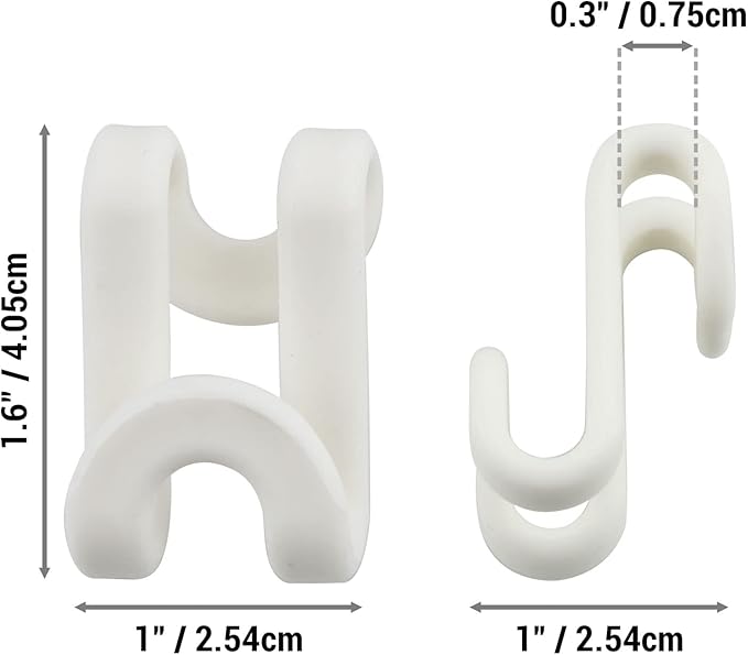 60 Pack S Shape Clothes Hanger Connector Hooks Extender Clips Mini Space Saver Clothes Hanger Extender Connector Space Saving Cascading Organizer Connection Hook White