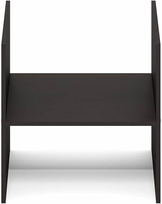 Furinno Cubicle Cube Insert, H-Shelf Cube Organizer, 2-Tier Shelf Accessory, Fits into Furinno Triple Thick Cubes, IKEA Kallax, for Organizers and Storage, Black Dark Oak