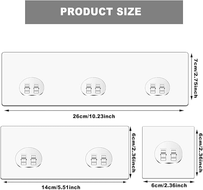 OTCO 14 pack Shower Caddy Adhesive Replacement Shower Shelf Rack Organizer Adhesive Strips Stickers No Drilling Shower Basket Holder