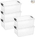Superio Storage Bins with Lids, Clear Plastic Containers for Organizing, Stackable Totes, BPA Free, Odor Free, Organizer Boxes for Home, and Dorm (5 Pack, 36 Qt)