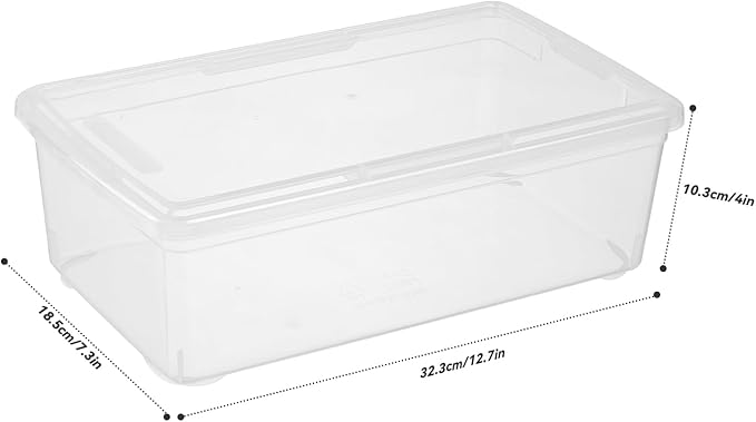 Party Club of America 8 Packs 6 Quart Latching Storage Box,Shoe Boxes Clear Plastic Stackable Storage Bins With Lids Stackable Storage Containers Plastic Shoe Boxes With Lids (Clear, 8 Pack)