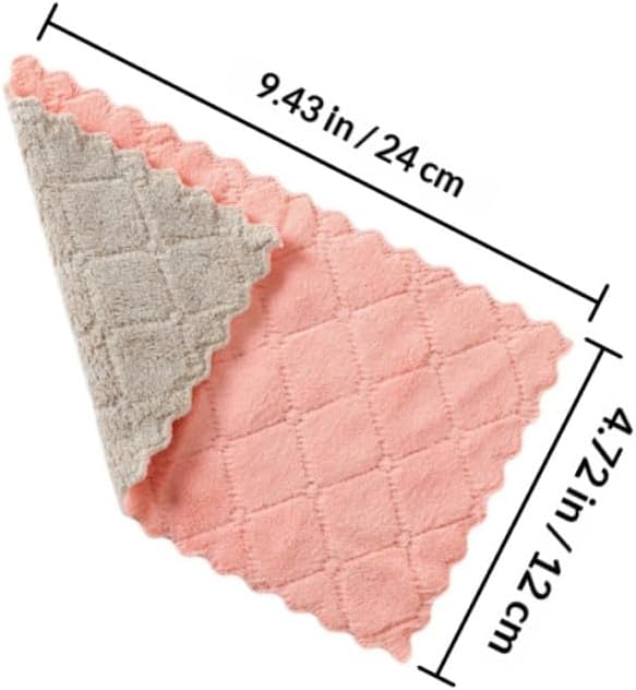 Beaupretty Microfiber Kitchen Dish Towels 20pcs Water Absorbent Thick Double-Layer Cleaning Cloths Nonstick Oil Microfiber Dishcloths for Household Tableware Cleaning Random Color