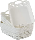 6-Pack Small Plastic Storage Tray Basket Organizing Basket, White