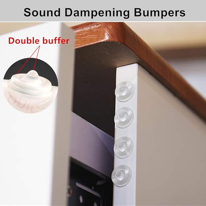 Cabinet Door Bumpers Pads Clear 1/2" 50PCS Soft Close Drawer Bumpers Pads Adhesive Rubber Bumpers for Cabinet Doors Picture Frames Sound Dampening