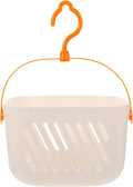Angoily Small Shower Caddy, Plastic Hanging Basket for Shower with Hook Waterproof Storage Basket for Bathroom and Wall Mounted Organizer with Hollow Drainage Space Saving Storage Solution