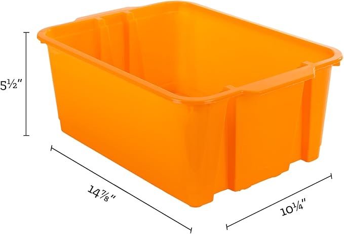 Really Good Stuff Classroom Stacking Bins - Neon - Set of 4
