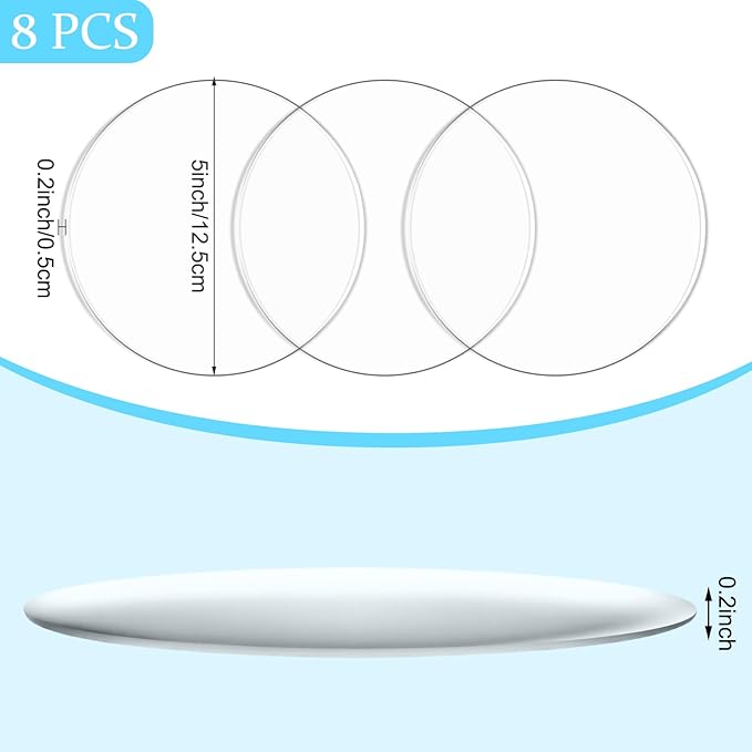 Nosiny 8 Pack Door Knob Protector Plastic 5 Inch White Self Adhesive Door Knob Protector Avoids Handle Damage (Clear)