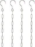 luzen 4Pcs Stainless Steel Closet Organizers and Storage Space Saving Hanger Chains Clothes Hanger Connector Chain Cascading Hangers Chains for Display and Storage Retail Store Home Use, Silver