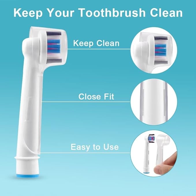 HSYTEK 6 Pack Toothbrush Cover Compatible with Oral-B Braun Replacement Brush Heads, Fit for Oral B Sensitive Gum Care, Floss Action and Pro 500 Electric Toothbrush