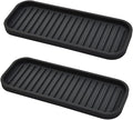 Mofason Silicone Sponge Holder Kitchen Sink Organizer Tray Dish Caddy Soap Dispenser, Scrubber Spoon Holder, Dishwashing Accessories (Black, 2 Pack)