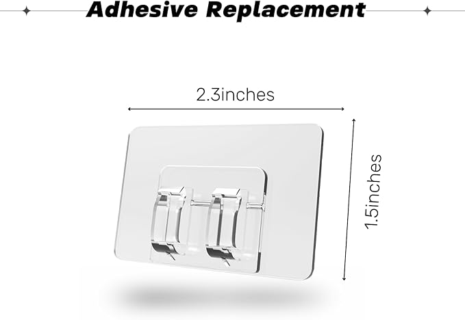 25Pack Shower Caddy Adhesive Replacement Strong, Waterproof Adhesive Hooks & Strips for No-Drill Corner Shelves, Bathroom Storage & Kitchen Racks Cable Holders for Hanging up to 15lb
