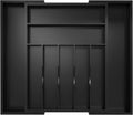 Utensil Organizer Silverware Drawer Organizer - Bamboo Expandable Cutlery Tray with Dividers for Utensil Holder Office Storage Makeup Desk Drawer Tool Organization W13.5"-19.5" x L17.5" x H2.5"(Black) | Expandable, Cutlery Tray, with Dividers, Utensil ...