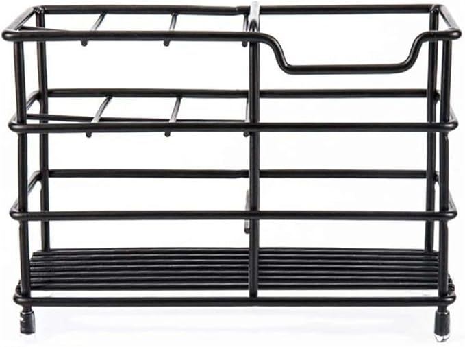 Stainless Steel Toothbrush and Toothpaste Holder for Bathroom – 7-Slot Black Organizer, Space-Saving Hygienic Storage with Modern Design for Countertop