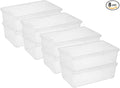 novelinks 6 Quart Clear Plastic Storage Bins with Transparent Lids Stackable Box Craft Storage Organizing Container Sensory Bin,8 Pack
