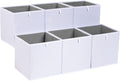 Amazon Basics Collapsible Closet Organizer Cube Storage Bins, Space-Saving Storage Baskets for Shelves, White, 10.5x10.5x11", 6-Pack