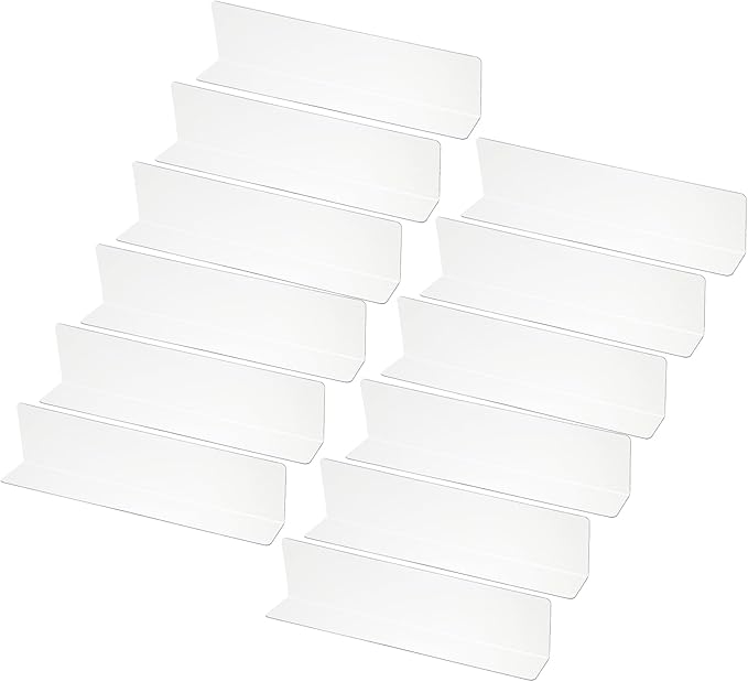 PATIKIL 12 Pack Shelf Dividers for Closet Organization, 9.8x1.18x2.4 Acrylic Closets Separator Kitchen Cabinet Shelves Under Bed Blocker for Bedroom Kitchen Office, Clear