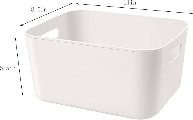 Amyup Plastic Storage Bins,Versatile Kitchen Pantry Organization and Storage,for Plastic Storage Container Under Bed,Under Sink Bathroom Organizer (1 Pack Medium, White)