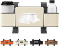 3-in-1 Car Backseat Organizer – Keep Your Ride Clean & Organized! Tissue Box, Trash Bin & Hooks,Multifunctional Back Seat Car Organizer for Hold Phones, Snacks, Drinks, and Handbags (White)