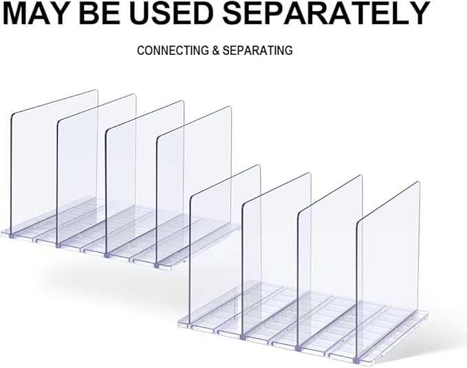 Bag Purse Organizer for Closet, Adjustable Shelf Dividers Clear Handbag Storage, Acrylic Clutch Dividers Closet Organizers, Keep Carteras Pocketbook Upright 2 Sets