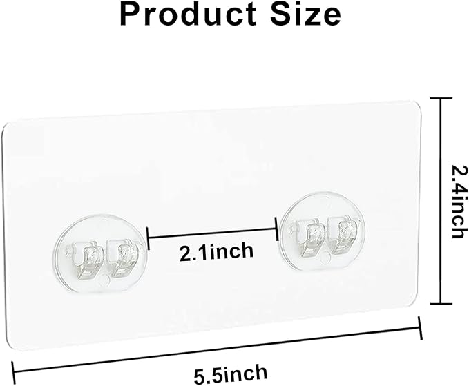 Qiic 4PCS Shower Caddy Adhesive Sticker Replacement Hook for Corner Shower Caddy Bathroom Rack Shelf Soap Dish Basket Wall Hanging Hook with Strong Sticky, No Drilling