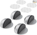 4 Pack Door Stoppers, 3M Adhesive Door Stopper, Stainless Steel Half Dome Floor Door Stop, Brushed Nickel Door Stops, No Drill Door Stopper for Office, Bedroom,Bath Shower Room (Non-magnetic)