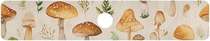 Kitchen Sink Splash Guard 1 PC 30 Inch Sink Faucet Mat Splash Guard for Bathroom Countertop Water Absorbent Foldable Cuttable Soft Washable Watercolor Mushrooms Beige
