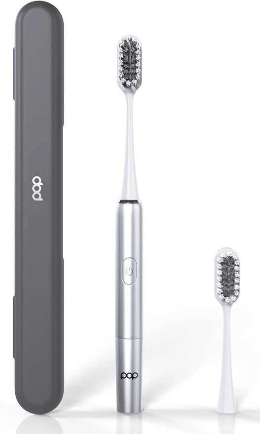 Go Plus Sonic Toothbrushes for Adults w/Electric Toothbrush Case - Electric Toothbrush for Adults & Kids - Sonic Toothbrush w/ 2 Speeds - 18000-24000 Vibrations Per Minute (Silver)