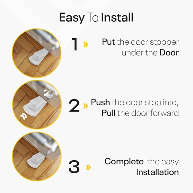 Door Stoppers for Bottom of Door – Rubber Door Stopper Wedge – Pack of 4 – Door Stop – Door Stoppers – Doorstop – Door Wedge – Doorstops for Inside Door – Ideal for Homes, Schools, Offices, Workshops