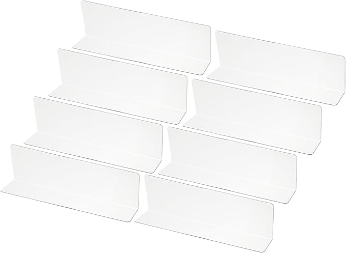 PATIKIL 8 Pack Shelf Dividers for Closet Organization, 7.9x1.2x2.4 Acrylic Closets Separator Kitchen Cabinet Shelves Under Bed Blocker for Bedroom Kitchen Office, Clear