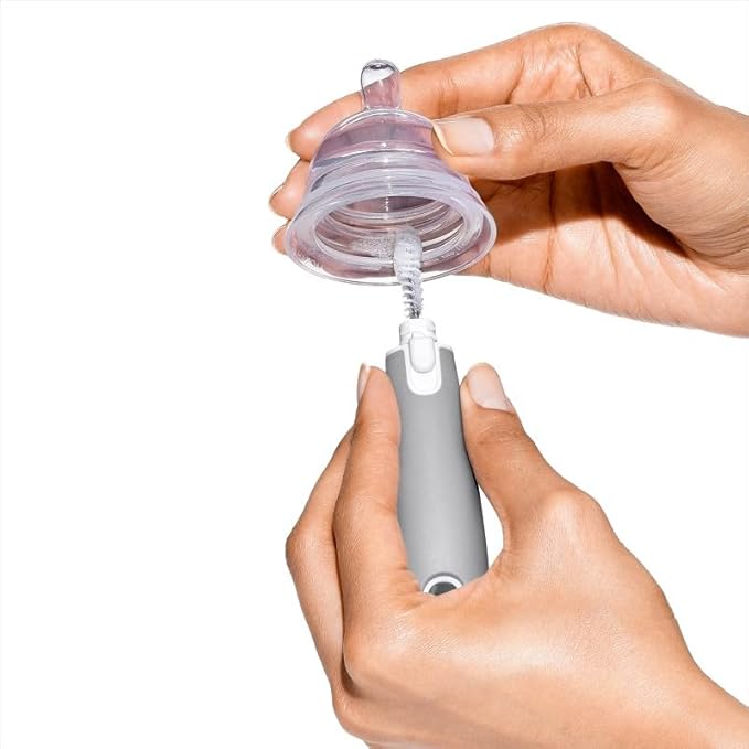 OXO Tot Bottle Brush with Nipple Cleaner and Stand – Gray, 2-Pack