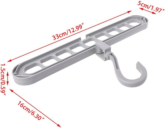 Space Saving Clothes Hanger with Hook Cabinet 360 Rotation