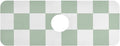 Kitchen Sink Splash Guard 1 PC 14.7 Inch Sink Faucet Mat Splash Guard for Bathroom Countertop Water Absorbent Foldable Cuttable Soft Washable Checkered White and Green