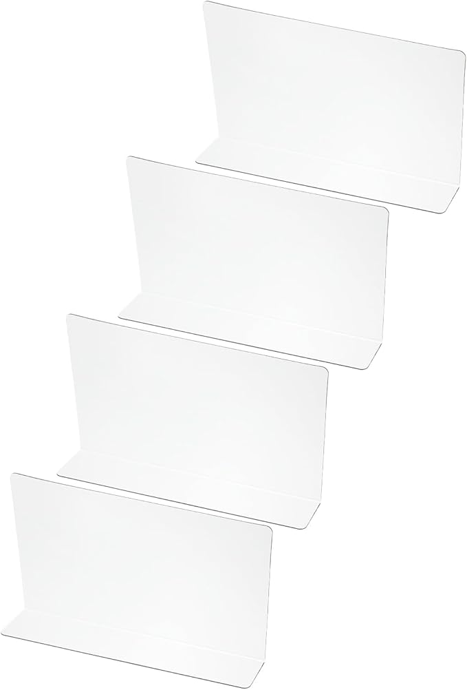 PATIKIL 4 Pack Shelf Dividers for Closet Organization, 7.9x1.6x4.8 Acrylic Closets Separator Kitchen Cabinet Shelves Under Bed Blocker for Bedroom Kitchen Office, Clear