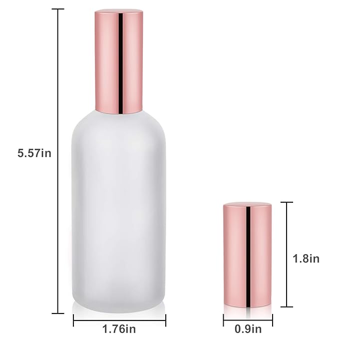 Hydior Small Glass Spray Bottle, Perfume Atomizer, Fine Mist Spray, 3.4oz, 2 Pack