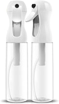 2Pcs Continuous Spray Bottle For Hair,Ultra Fine Refillable Water Mister for Hair Styling, Plants, Cleaning, Salon, Misting & Skin Care（200ml/6.8oz Clear） (300ML 2PACK)
