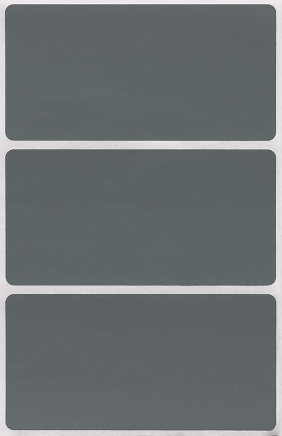 Royal Green Rectangular Stickers Color-Coding Labels for Organizing, Moving, and Storage Boxes 4" x 2" Stickers to Write On Name Tags, 45-Pack (Gray)