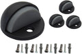 QCAA Low Dome Floor Door Stop, H 25.4 x Diameter 44.5mm, Zinc Die Cast, Matte Black, 4 Pack, Made in Taiwan