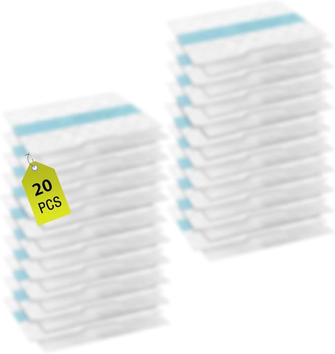 20 Pack VACMOP Disposable Hard Floor Vacuum and Mop Pad Refills for Shark Pro VM252 VM251 VM250 VM200 VC205 QM250 VM190 VM200P12 VMP30 Vacuum Cleaner Replacement Parts