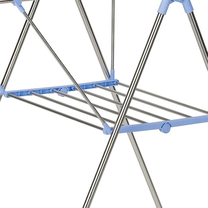 Household Essentials Collapsible Adjustable Gullwing Metal Clothes Drying Rack, Grey